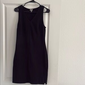 A New Day Black V-Neck Sheath Mini Dress